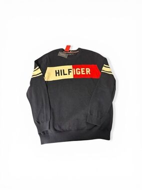 Tommy Hilfiger Navy Sweater with Red and white Block